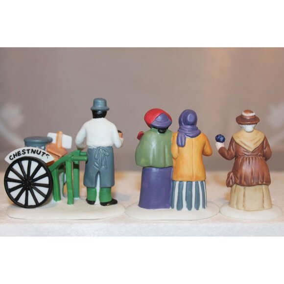 Dept 56 Dickens Village - Violet Vendor, Carolers & Chestnut Vendor - Picture 2 of 9